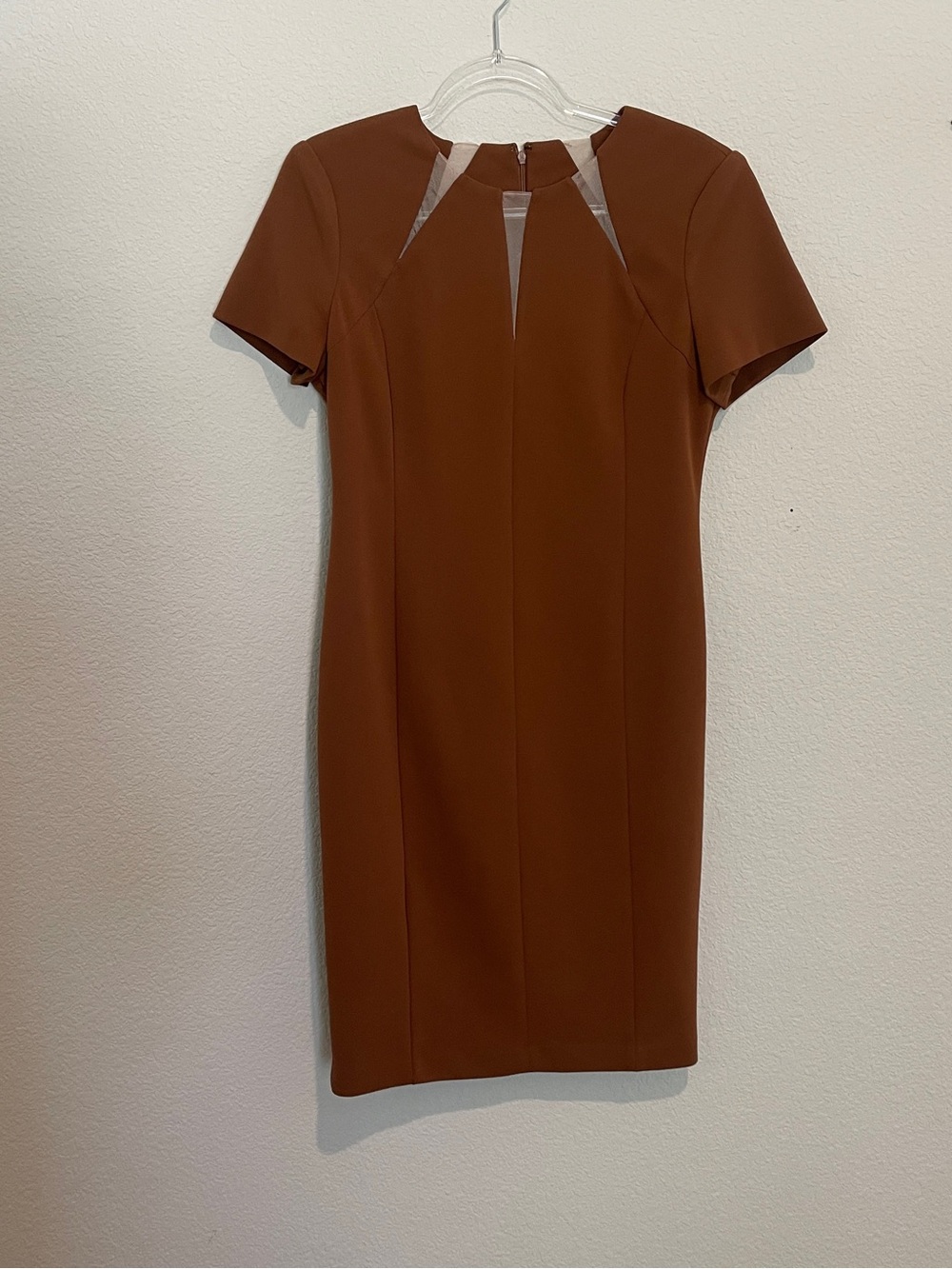 Calvin Klein Rust Brown Short-Sleeve Sheath Dress